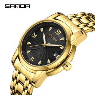 Sanda แบรนด์หรู ยอดนิยม แฟชั่นลําลอง นาฬิกาผู้ชาย กันน้ํา สายสแตนเลส อัตโนมัติ นาฬิกากลไก นาฬิกา