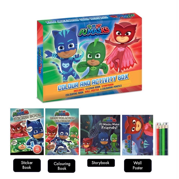 PJ Masks Color และกิจกรรม Boxset พร้อมสมุดเรืองแสง หนังสือสติกเกอร์ ...