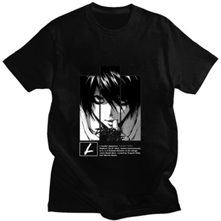 Anime Death Note L Lawliet New Retro Fun Comic Print Short-sleeved Cotton Design Niche Loose Sport Man T-shirt2022 T-Shi