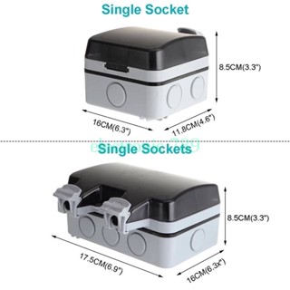 Socket power plug IP66 อินเทอร์เฟซ USB กล่องป้องกันน้ำ ฝน กลางแจ้งกล่องซ็อกเก็ตผนัง 13A ภายนอกใช้สวิทช์ซ็อกเก็ตกล่อง AC