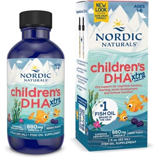 แพคเกจใหม่💥 Childrens DHA Xtra, Ages 1-6, Berry Punch, 880 mg, 2 fl oz (60 ml)