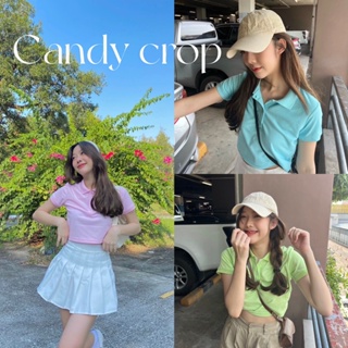 🍭Candy crop เสื้อโปโลครอป พร้อมส่ง น่ารักที่สุดๆ💕