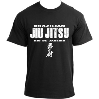 เสื้อยืดJiu Jitsu Rio De Janeiro Mma Ufc Bjj 100% ชุดเครื่องนอนผ้าฝ้าย