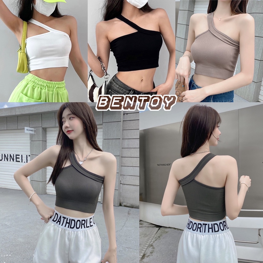 bentoy-bratop1862-บราเดี่ยว-เสื้อสายเดี่ยวมีฟองน้ำ-ดีเทลสายข้างเดี่ยว