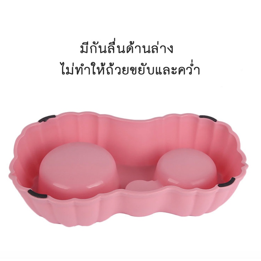 bn-232-สัตว์เลี้ยงชามแมวและสุนัข-เติมน้ำอัตโนมัติโถคู่-พร้อมส่ง