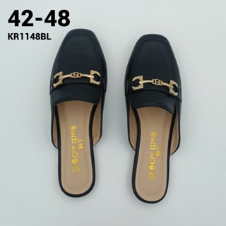 รองเท้าไซส์ใหญ่ 42 แตะไซส์ใหญ่ Mule Shoes แตะปิดหัว สีดำ KR1148