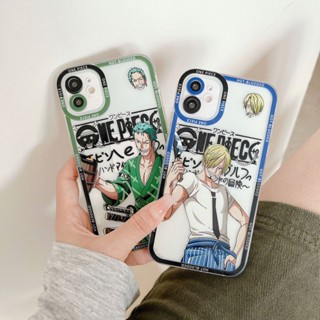 เคสโทรศัพท์มือถือ แบบใส ลายการ์ตูนอนิเมะ One Piece Zoro Sanji กันกระแทก สําหรับ IPhone 14 Plus 11 12 13 14 Pro Max 14 Pro Max