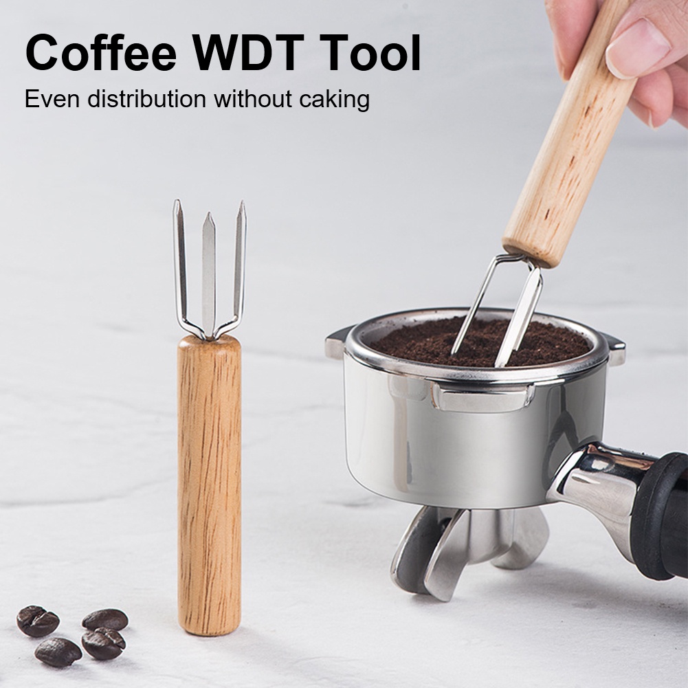 wdt-เครื่องมือ-espresso-coffee-stirrer-เข็มสแตนเลสด้ามไม้-เข็มกาแฟจำหน่าย-professional-barista-tool