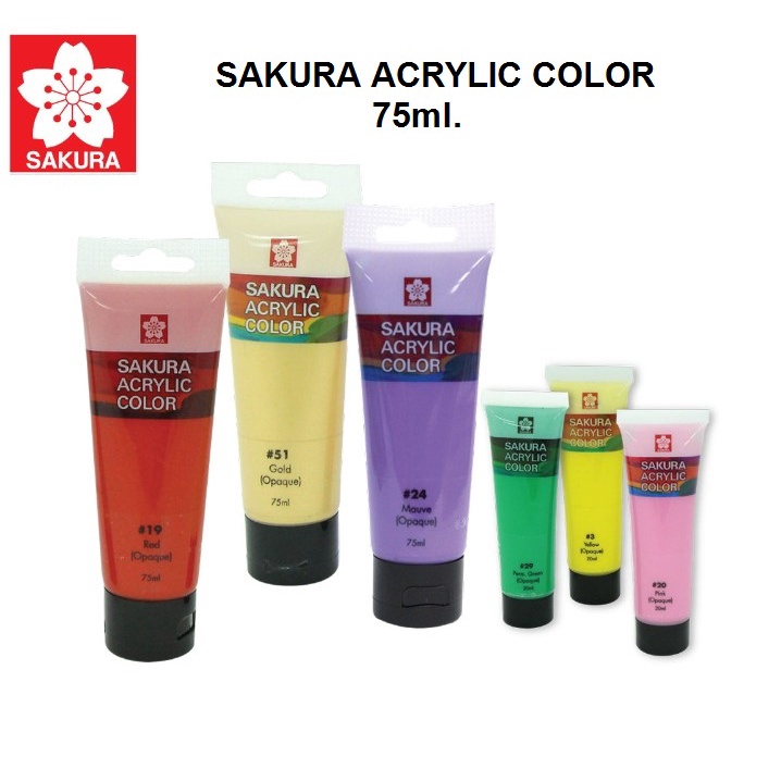 ภาพหน้าปกสินค้าสีอะคริลิค sakura (ซากุระ) Sakura Acrylic Color 75ml.