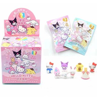 ยางลบดินสอ ลายสัตว์ Mymelody Kuromi Cinnamoroll Sanrio น่ารัก สุ่มสี เครื่องเขียน สําหรับเด็กนักเรียน สํานักงาน 1 ชิ้น