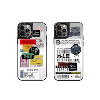 Casetify เคสโทรศัพท์มือถือแบบกระจกแข็ง ลายป้ายราคา สําหรับ iPhone 7 8 Plus X XS XR 11 12 13 Pro Max Mini SE 2022