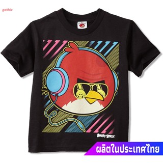 gothic ANGRY BIRDSเสื้อยืดกีฬา Angry Birds Boys Big Neon Bird Juvy Shirt ANGRY BIRDS Popular T-shirts