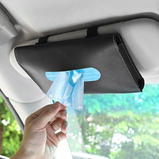 Klnu กล่องใส่ทิชชู่ในรถยนต์ พร้อมเข็มขัดยางยืด 9x5.9x1.5 นิ้ว กล่องทิชชู่ หนัง Pu ที่บังแดดรถยนต์ ที่ใส่ทิชชู่ ที่ใส่ผ้าเช็ดปาก เบาะหลังรถ ที่ใส่ผ้าเช็ดปาก ใช้ซ้ําได้ ที่ใส่แมสในรถยนต์