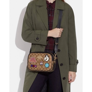 COACH CC151 DISNEY × COACH JAMIE CAMERA BAG IN SIGNATURE CANVAS WITH PATCHES