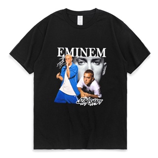 เสื้อยืดแขนสั้น เสื้อยืด พิมพ์ลาย Eminem ยุค 90s สไตล์วินเทจ ฮิปฮอป สตรีท โอเวอร์ไซซ์ แฟชั่น สําหรับผู้ชาย ผู้หญิง