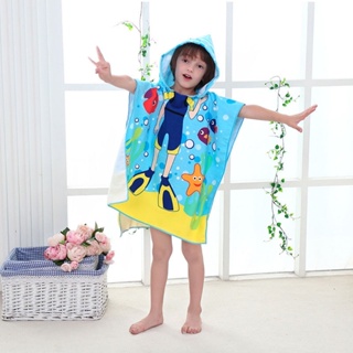 สุ่มคละลายราคาพิเศษ-เสื้อคลุมเด็กลายการ์ตูนทะเลน่ารักเลือกลายไม่ได้นะคะ-(พร้อมส่งจากไทย)