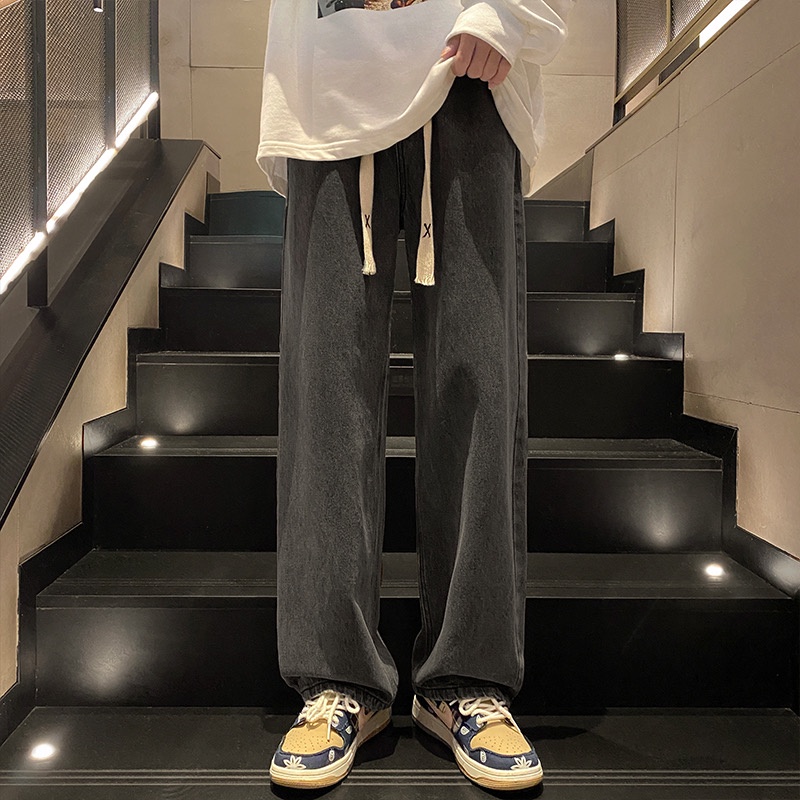 ภาพสินค้ากางเกงยีนส์ขายาวผู้ชาย เอวยางยืด เท่ๆสไตล์เกาหลี จากร้าน freedomboy บน Shopee ภาพที่ 4