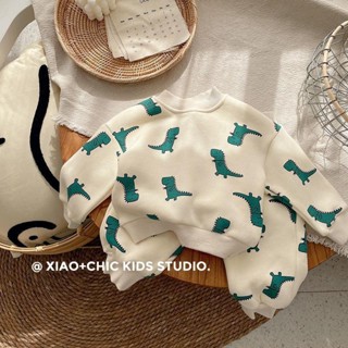 【ใหม่】■ เสื้อเชิ้ตแขนยาว ลายการ์ตูนไดโนเสาร์น่ารัก สไตล์ตะวันตก เหมาะกับฤดูใบไม้ร่วง สําหรับเด็กผู้ชาย 2023