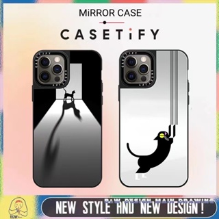Casetify เคสโทรศัพท์มือถือ อะคริลิคแข็ง ป้องกันกระแทก ลายแมวดํา สร้างสรรค์ แฟชั่น สําหรับ iPhone14 13 12 Pro MAX 11 X XS MAX XR