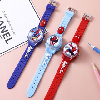 สินค้า นาฬิกาข้อมือ ลายการ์ตูน Hello Kitty Frozen Spider Man น่ารัก พร้อมฝาปิด สําหรับเด็กผู้ชาย และเด็กผู้หญิง