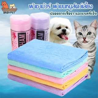 ภาพขนาดย่อของภาพหน้าปกสินค้าBABY PET  ผ้าชามัวร์ ผ้าขนหนูสัตว์เลี้ยง ผ้าขนหนูแมว ผ้าเช็ดตัวแมวหมา ผ้าเช็ดตัวสัตว์เลี้ยง อเนกประสงค์ จากร้าน babypet99 บน Shopee