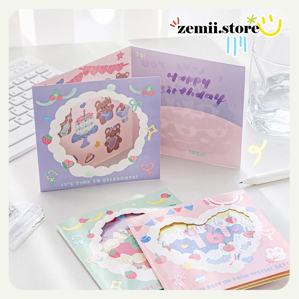 ภาพสินค้าพร้อมส่ง   การ์ดวันเกิดใส่รูปได้ birthday card DIY your cake จากร้าน ployliezemii บน Shopee ภาพที่ 1