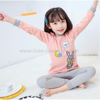 LGM-020-GM ชุดนอนเด็กแนวเกาหลี สีชม กระต่าย 🚒 พร้อมส่ง ด่วนๆ จาก กทม 🚒