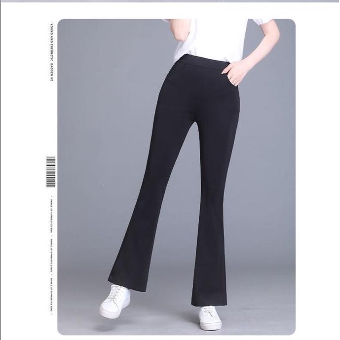 กางเกงขา8ส่วนผู้หญิง-กางเกงเก็บพุง-กางเกงเก็บสัดส่วนผ้าดีมาก-กางเกงสีดำ-กางเกงสีดำผู้หญิง-กางเกงขาบานเอวสูง