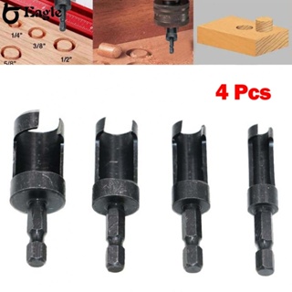 [CRAZY SALE]4Pcs Hex Shank Wood Plug Hole Cutter Drill Bit Plug Cutter Bored Hole Wood Tenon BXvuaLEI