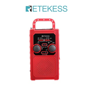 สินค้า Retekess TR201 วิทยุฉุกเฉิน แบบไขลาน แบตเตอรี่ในตัว 5000mAh ชาร์จได้ พร้อมไฟฉาย LED สําหรับตั้งแคมป์ ฉุกเฉิน กลางแจ้ง