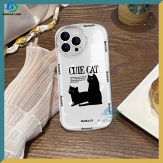 เคสโทรศัพท์มือถือ กันกระแทก ลายแมวน่ารัก สีดํา สําหรับ OPPO A78 A58 A57 2022 A15 A16 A16K A54 A53 A12 A5S A7 A3S A31 A52 A83 A92 A37 F9 A1K F1S
