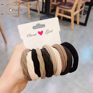 Bruce เชือกผมพื้นฐานหวานเรียบง่ายผู้หญิงผ้า Scrunchies ที่ใส่ผมหางม้ามัดผมหญิง