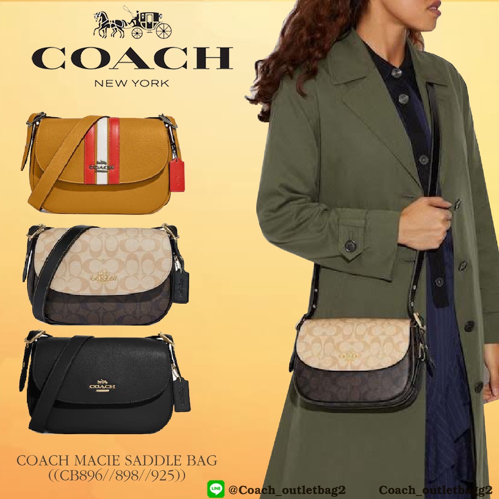 Coach CB898 Macie Saddle Bag In Blocked Signature Canvas Shopee Thailand