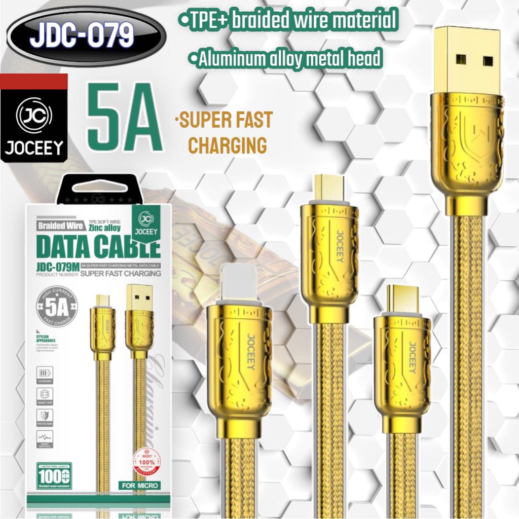 สายชาร์จเร็ว5aรุ่นjdc-079-สายชาร์จใช้งานดีทนทานกับการใช้งานรองรับ-micro-type-c-phone