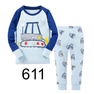LBLP-611 ชุดนอนเด็กผู้ชาย ผ้าเนื้อบางนิ่ม สีฟ้า ลายารถยนต์ 🚗พร้อมส่งด่วนจาก กทม.🇹🇭