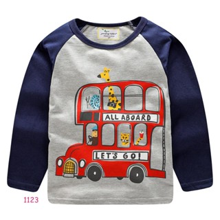 TLB-1123 เสื้อแขนยาวเด็กชาย sweater สีเทา ลายรถ