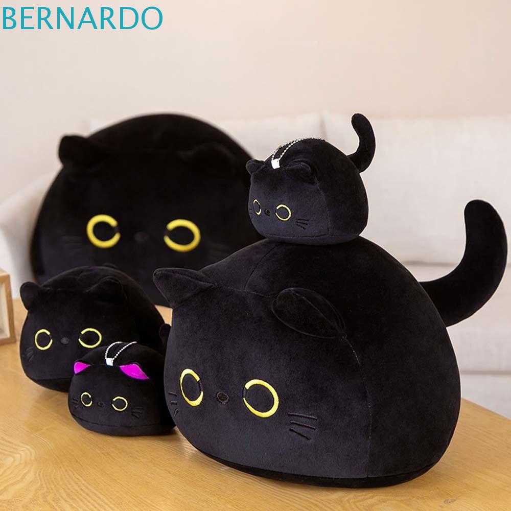 bernardo-หมอนตุ๊กตานุ่ม-รูปการ์ตูนแมวดําน่ารัก-สีดํา-สําหรับตกแต่งโซฟา-สัตว์เลี้ยง-แมว