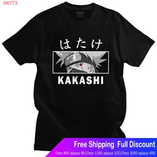 เสื้อยืดกีฬา Classic Kakashi Hatake T-Shirt Short Sleeves Cotton Anime Tshirt Sharingan Mode Naruto Shippuden Tee Shirt