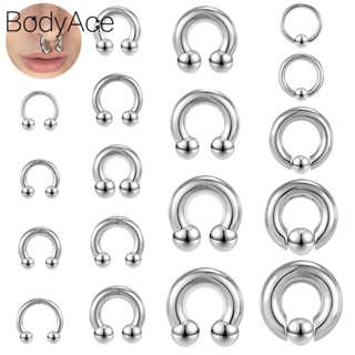 Bodyace จิวจมูก เหล็กสเตนเลส เกจใหญ่ สําหรับเจาะหู 1 ชิ้น