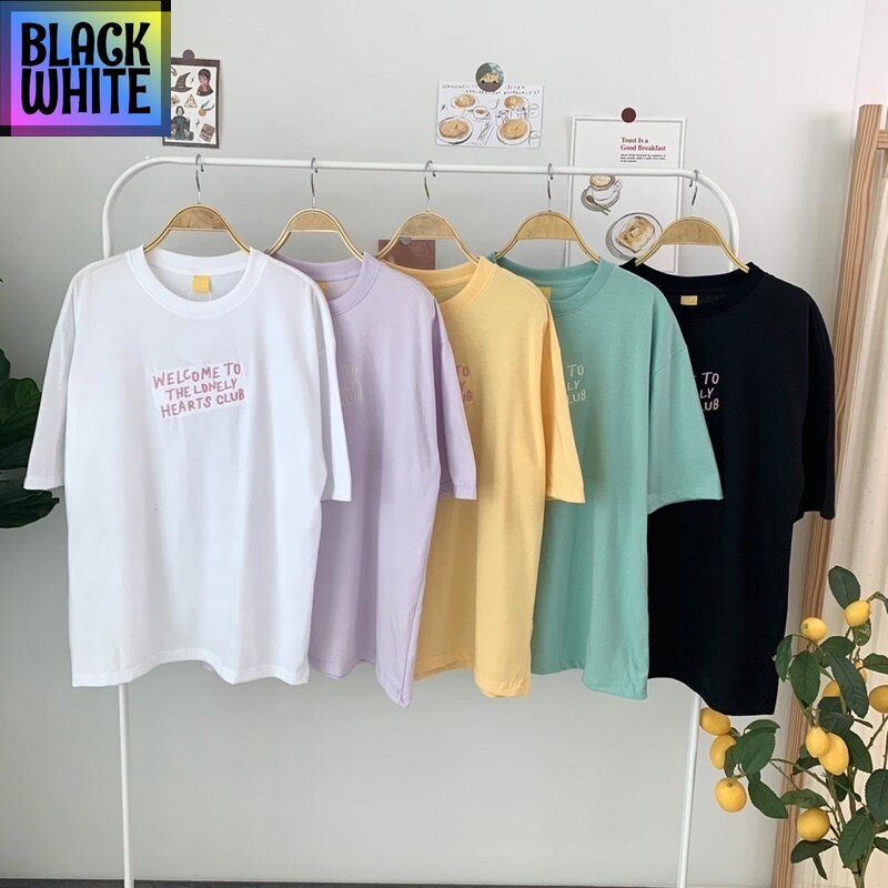 bwcb-พร้อมส่งเสื้อยืด-oversize-สไตล์มินิมอลสกรีนลาย-welcom-to-the-lonely-f26