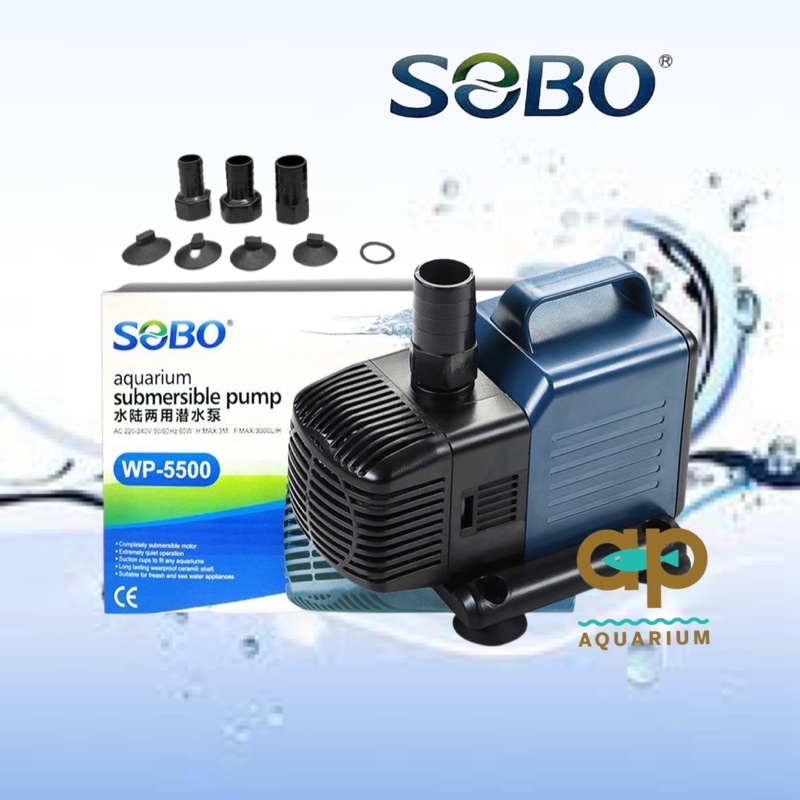 sobo-wp-5500-ปั๊มน้ำตู้ปลา-บ่อปลา-กำลังไฟ-60w-3000ลิตร