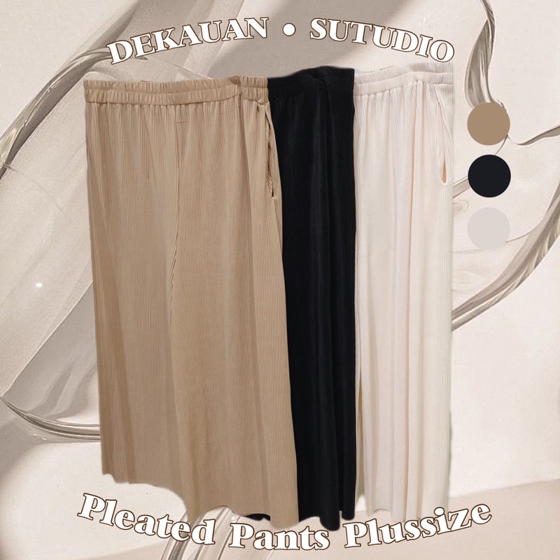Basic Pleat Pants Plussize กางเกงพลีทสีพื้น | Shopee Thailand