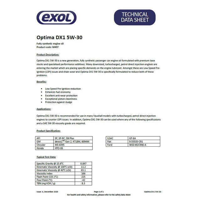 มีของแถม-exol-optima-dx1-5w30-5-ลิตร-น้ำมันเครื่องสังเคราะห์แท้เบนซิน-api-sp