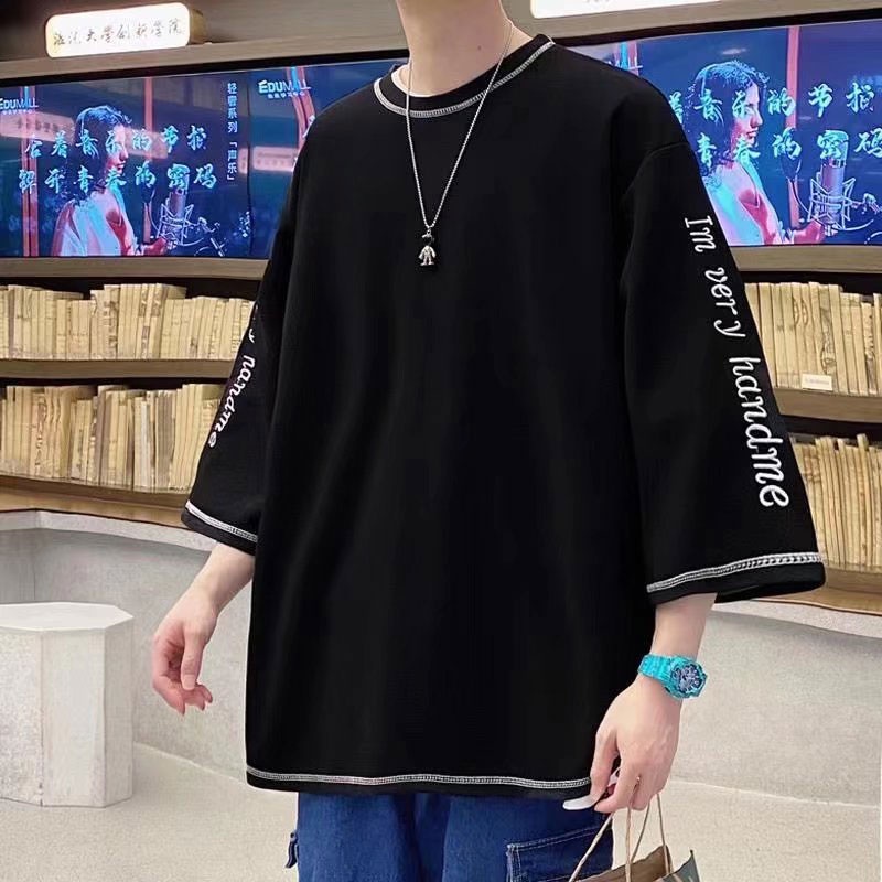 เสื้อยืดแขนสั้น-คอกลม-ทรงหลวม-แฟชั่นฤดูร้อน-สําหรับผู้ชาย