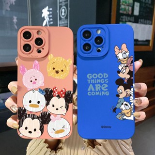 เคสโทรศัพท์มือถือ ขอบสี่เหลี่ยม ป้องกันเลนส์ ลายเป็ด และหมีตลกน่ารัก สําหรับ iPhone 14 Plus 13 Pro Max 12 iPhone 11 XR 8 7 SE 2022