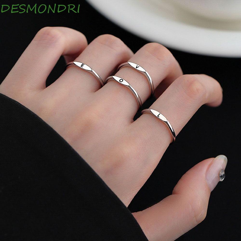 desmondri-แหวนแฟชั่น-ลายตัวอักษร-26-ตัวอักษร-สไตล์เกาหลี-เรียบง่าย-ไม่ซ้ําใคร-ของขวัญเพื่อนรัก