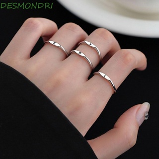 Desmondri แหวนแฟชั่น ลายตัวอักษร 26 ตัวอักษร สไตล์เกาหลี เรียบง่าย ไม่ซ้ําใคร ของขวัญเพื่อนรัก