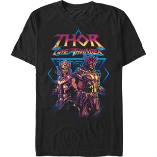 Distressed Duo Thor Love And Thunder Marvel Comics T-Shirt เสื้อผ้าแฟชั่น เสื้อยืด เสื้อตราหานคู่
