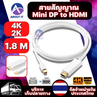 สายสัญญาณ Mini DP to HDMi 4K 2K ความยาว 1.8 เมตร สายสัญญาณสำหรับเชื่อมต่อ Converter Mini Display Port to HDM Adapter 4K