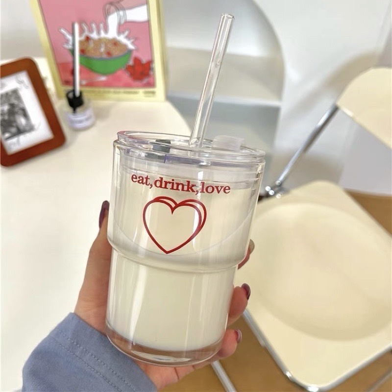 แก้วมีฝาปิด-eat-drink-love-พร้อมส่ง